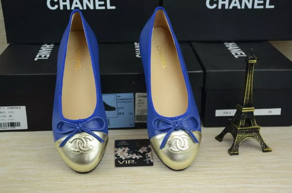 CHANEL Shallow mouth flat shoes Women--086